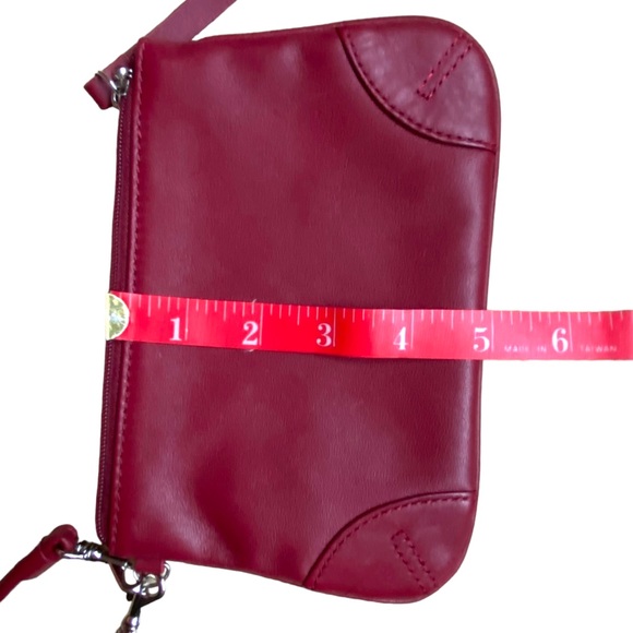 Burgundy Leather Wristlet - Picture 3 of 7